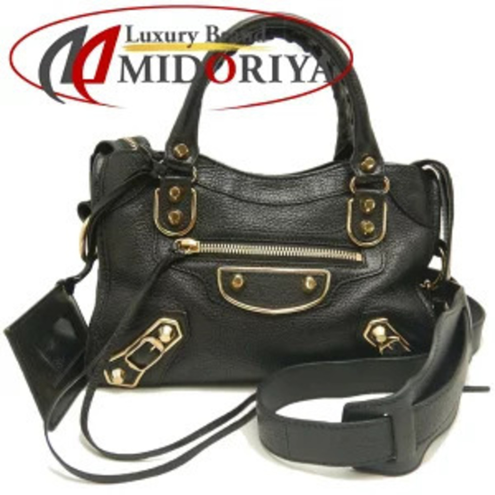 BALENCIAGA Giant City Handbag Lambskin Black